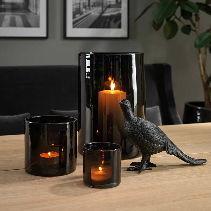 LAMA telysholder sotet glass