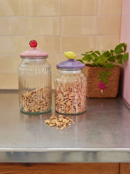 RICE glasskrukke med lokk sitron