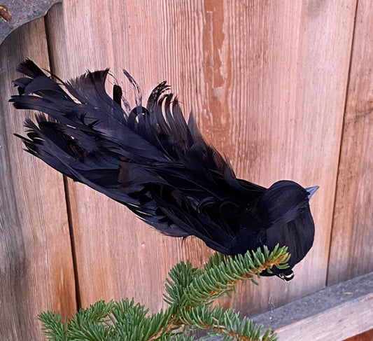 UND Krøllfjær med klips svart