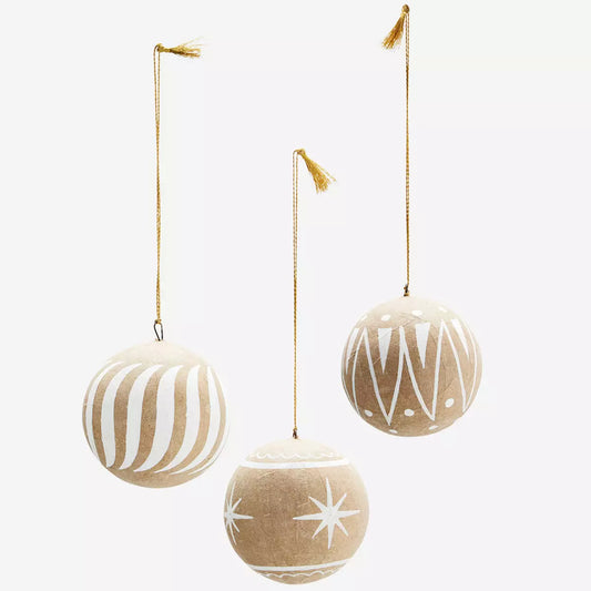 MADAM STOLTZ Håndmalte julekuler ass